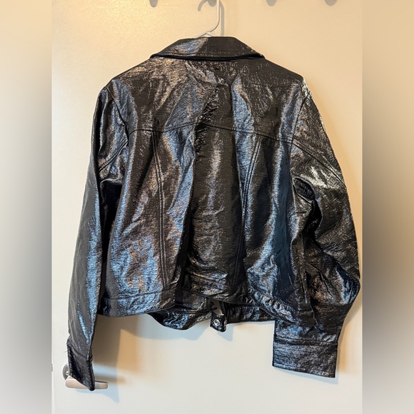 Anthropologie Maeve Crinkle Leather Moto Jacket - Size 2x - Picture 5 of 5